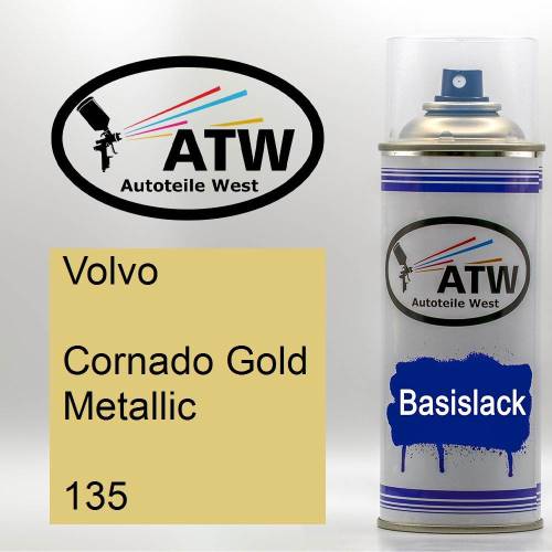 Volvo, Cornado Gold Metallic, 135: 400ml Sprühdose, von ATW Autoteile West.